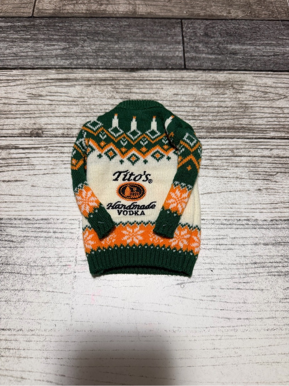 Tito's Handmade Vodka Bottle Sweater Holiday Topper